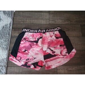 Under Armour Play Up Printed Shorts Girls Youth Size YXL Pink Athletic